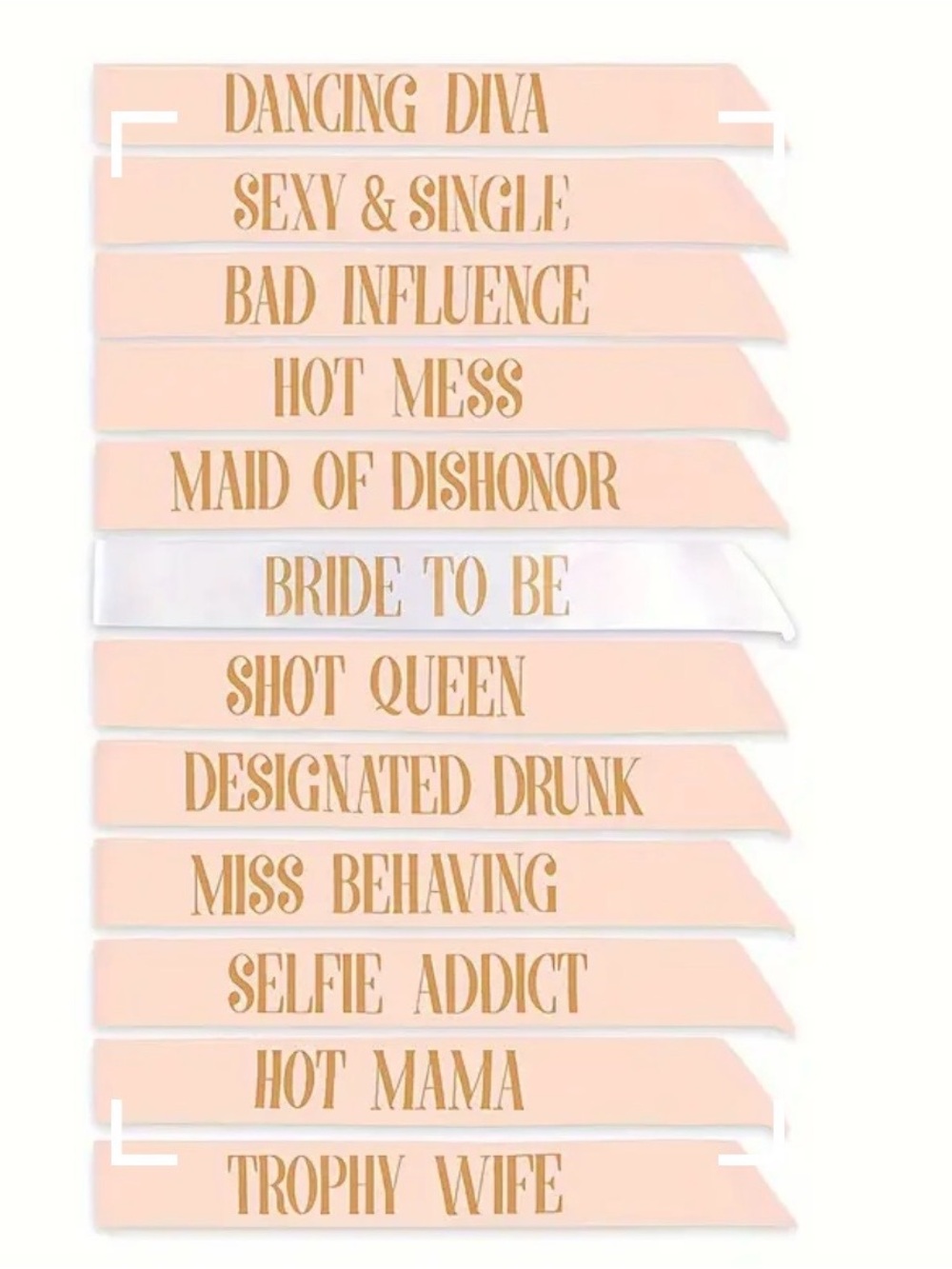 Bachelorette Party Sashes - Blush Pink with Gold Lettering
